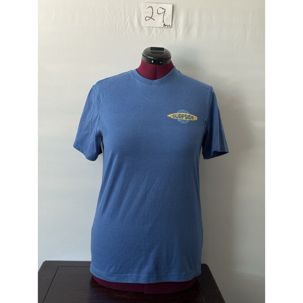 Surfside Dogs N Beer Graphic T Shirt Blue Surf Shop Beach Men’s Size S Small